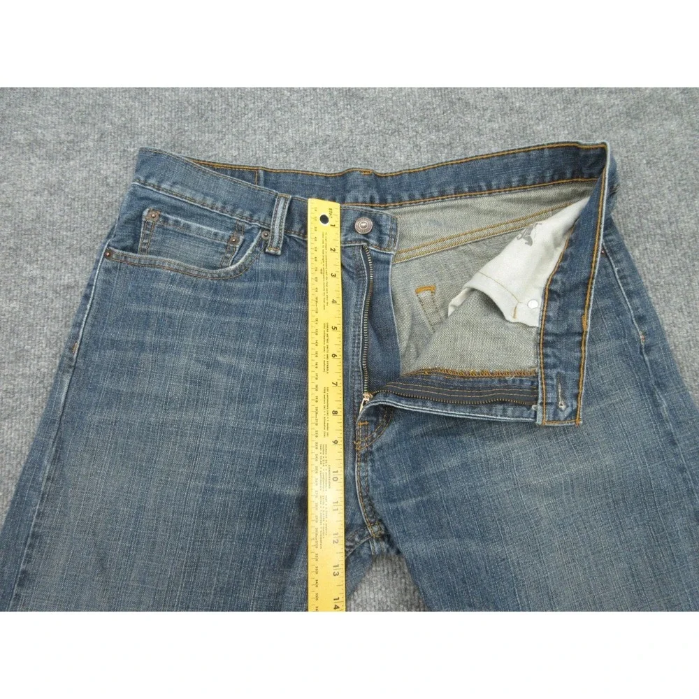 Levis Mens Jeans 505 Regular Fit Blue Denim Straight Leg Y2K 36x34